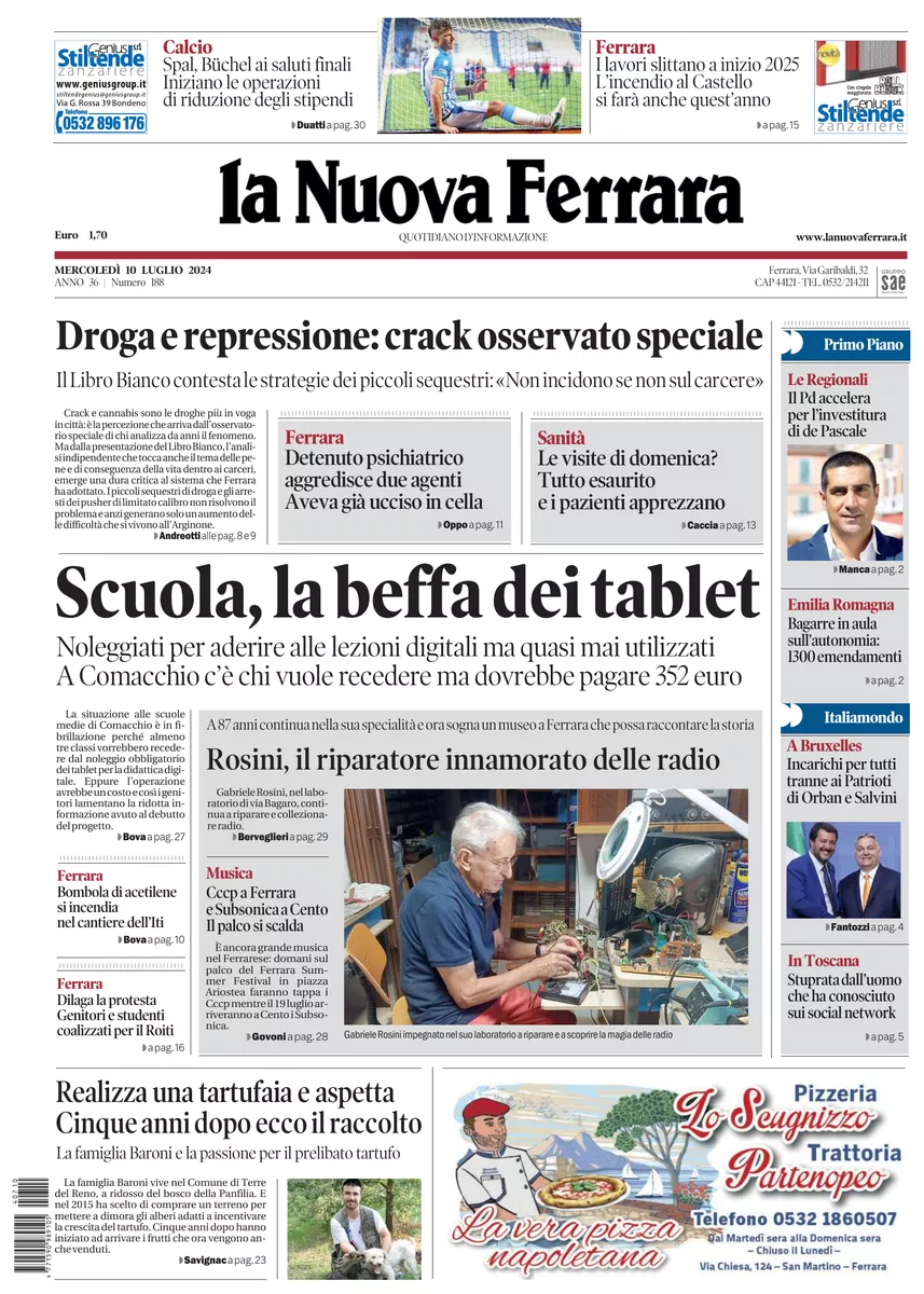 Prima-pagina-nuova ferrara-oggi-edizione-del-2024-07-10